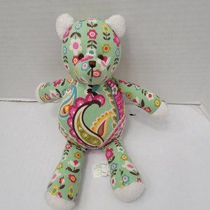 Vera Bradley Baby Lovey Lovie Plush Doll Pink Green Tutti Frutti Floral Bear 10"